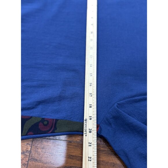 NEW Handmade M/L Blue Boho Chic Maxi Dress Button Detai Patterned Panel Cotton - Picture 11 of 11